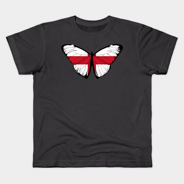 Vintage England Butterfly Moth | Pray For England and Stand with England Kids T-Shirt by Mochabonk